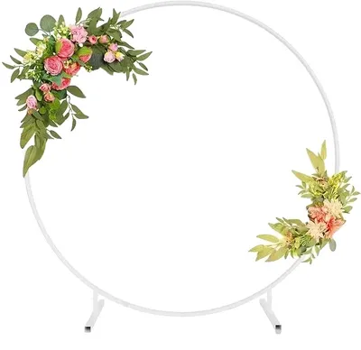 Obrázok produktu pre Svadobný oblúk, robustná kovová konštrukcia, elegantný kvetinový dizajn, 1,8 m, biely