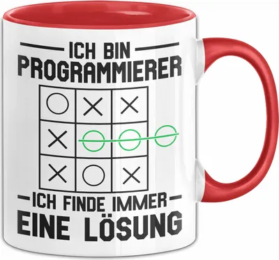 Produktbild von Programmierer Tasse Geschenk Ich Finde Immer Eine Lösung Geburtstag Weihnachten Kaffee-Becher (Rot)