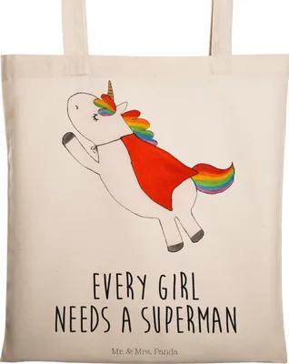 Produktbild von Mr. & Mrs. Panda Tote Bag Einhorn Geburtstag - Transparent - Geschenk, Einhörner, Einkaufstasche, Stoffbeutel, Geburtstagsgeschenk, Freundin, Tragetasche, Unicorn, Held