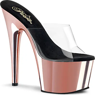 Produktbild von ADORE-701 Damen Slipper von Pleaser, Transparent Roségold , EU 43, US 13