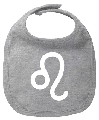 Produktbild von Huuraa Baby Lätzchen Löwe Sternzeichen Zeichen Heather Grey Klettverschluss  Baumwolle Latz Geschenkidee