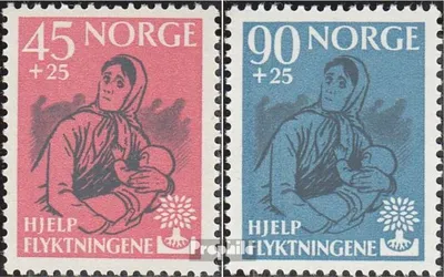 Produktbild von Briefmarken Norwegen 1960 Mi 442-443 (kompl.Ausg.) gestempelt Weltflüchtlingsjahr 1959/60
