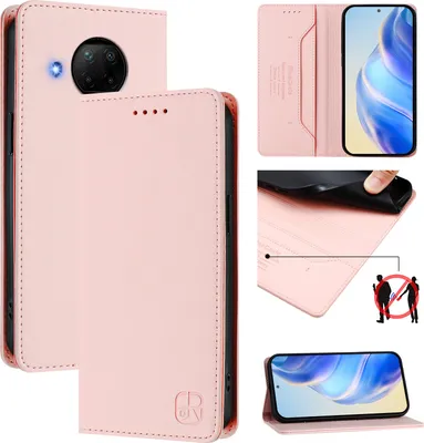 Produktbild von Lederhülle für Xiaomi Mi 10T Lite 5G Hülle Flip Brieftasche Kartenfächern Ständer Schutzhülle Pink
