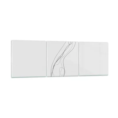 Produktbild von Bilder auf glas - 3 Teile - Kontur Frau Minimalismus - 150x50cm - Glasbilder - Wandbilder - Bilder - zum Aufhängen bereit - Wanddekoration aus Glas - Glas Bilder - Wandbild auf Glas - GCA150x50-4242