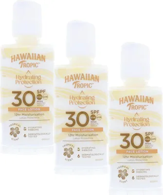 Produktbild von 3 x Hawaiian Tropic Hydrating Protection Face Lotion je 50 ml UVA 30