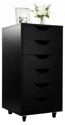 Rolcontainer 6 Schubladen 78x40x40 cm Schwarz Büro