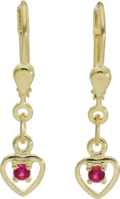 Produktbild von Ohrhänger Herz Zirkonia Pink 925 Silber gold plattiert JL20-06-1278 JuwelmaLux