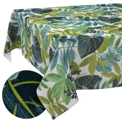 Tischdecke Botanik Tropik Grüntöne 200x140cm Schnittkante Wasserabweisend abwaschbar, Hauptbild