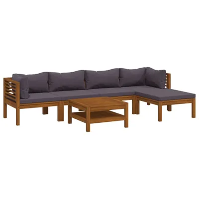 Immagine prodotto di set di 7 pezzi per salotto da giardino con cuscino in legno massiccio di acacia