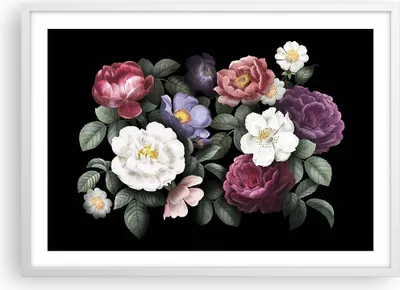 Produktbild von Gerahmtes Poster - Weißer Rahmen - Blumen Blumenstrauß Komposition - 70x50 cm - Wand Bild - Wanddeko - Wandbilder - Kunstposter - Wandposter - Bilderrahmen - Bilder - Kunstdruck - P2WAA70x50-5032