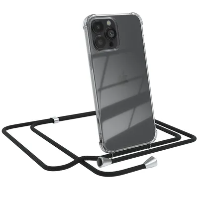 Produktbild von EAZY CASE Handykette mit Hülle für Apple iPhone 13 Pro Max Backcover Handykette, zum Umhängen in Schwarz
