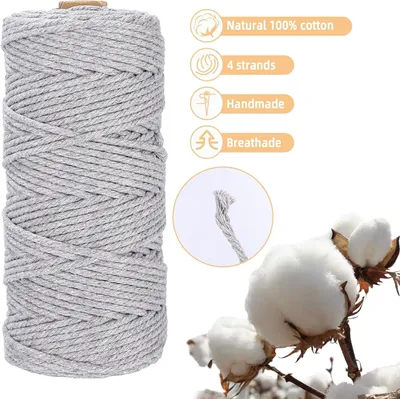 Produktbild von Makramee-Garn 3 mm x 100 m aus Baumwolle für DIY-Projekte