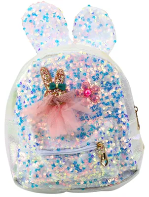 Immagine prodotto di Zaino per bambini Paillettes Orecchie di coniglio Bianco 22 cm 4,4 l