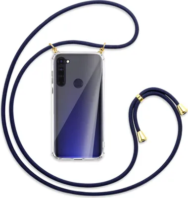 Produktbild von Handykette Backcover-Schutzhülle mit Band (Metall goldfarben) für Motorola Moto G Pro, G Stylus - dunkelblau