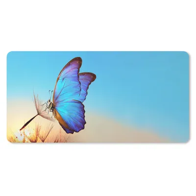 Produktbild von MuchoWow® Mauspad Mousepad Schmetterling - Löwenzahn - Blau 60x30 cm - Mousepads - Maus Mat - Pad - Mausunterlage - Nachhaltig