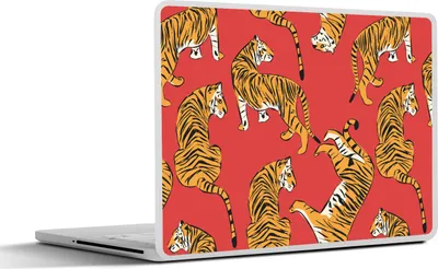Produktbild von MuchoWow® Laptop Aufkleber Sticker Cover Tiger - Dschungel - Muster 40x30 cm - Laptop Dekoration - Selbstklebend