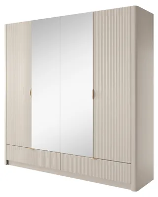 Immagine prodotto di Armadio con specchio: beige, 213 x 54,6 x 208 cm