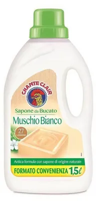 A bottle of Chante Clair Muschio Bianco laundry soap.