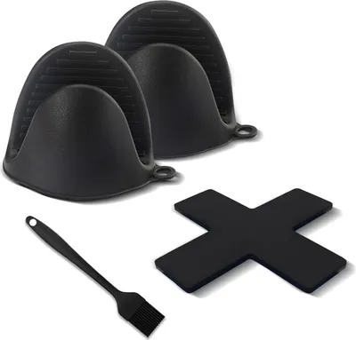 Produktbild von Famanu Mini-Ofenhandschuhe hitzebeständig - 4 Stück - Silikon