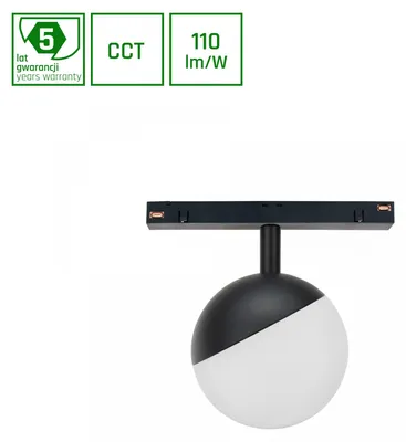 Produktbild von GLOBE LED Stromschienenstrahler 48V 5W CCT Schwarz