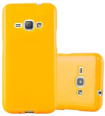 Produktbild von Cadorabo Schutzhülle für Samsung Galaxy J1 2015 Hülle in Gelb TPU Etui Hülle Case Cover