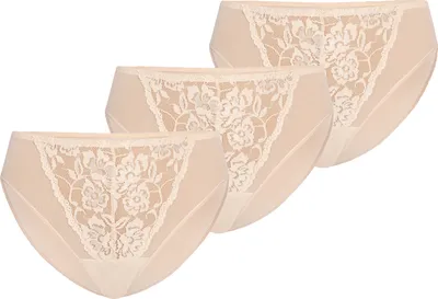 Produktbild von Teyli 3er Pack: Mesh Slip mit floraler Spitze Glamour Female 312-3 beige S
