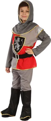 Obrázok produktu pre Rytiersky kostým pre chlapcov čierno-šedo-červený M 7-9 rokov (120-130 cm)
