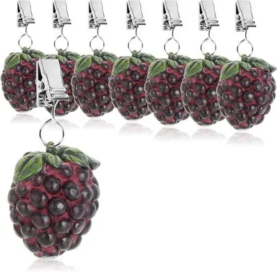 Image de com-four® 8x poids de nappe - poids de nappe résistants aux intempéries avec pince - pince à nappe au motif mûres - env. 40 g