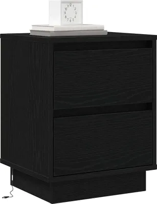 Obrázek produktu pro vidaXL Noční stolek černý dubový vzhled 39 x 34,5 x 50 cm materiál na bázi dřeva