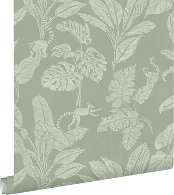 Obrázek produktu pro ESTAhome Tapeta opice a listy džungle zelená - 139863 - 50 x 900 cm