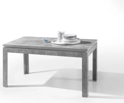 Produktbild von Esstisch STONE Esszimmertisch Dinnertisch Küchentisch Tisch ausziehbar in grau beton 140-180cm