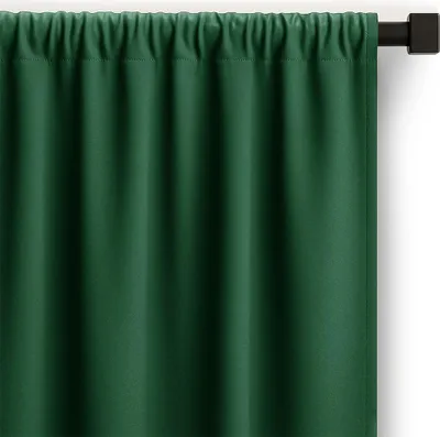 Produktbild von Gardine Kräuselband Vorhang Verdunkelnd Einfarbig 140x250 cm Dunkel Grün Carli