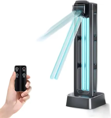Produktbild von UVC-Desinfektionslampe mit Fernbedienung, 180 ° Drehung, 39 W UV-Sterilisationslampe, keimtötende Lampe, antibakterielle Rate 99 %, Luftreiniger