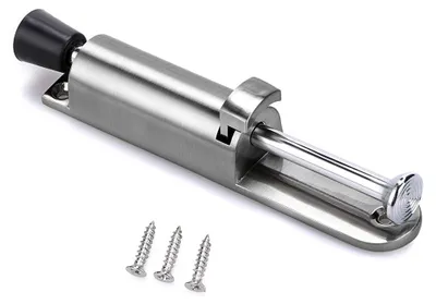 Image de Butée de porte en acier inoxydable, à ressort, réglable, couleur argent, 1 pièce