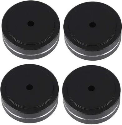 Image de Pieds en aluminium 40 x 15 mm pour amplificateurs audio, lot de 4, noir