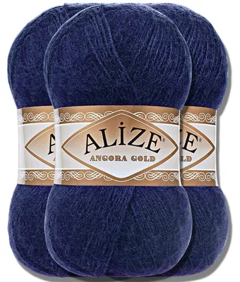 Obrázok produktu pre Alize 3x 100g priadze Angora Gold, jednotná farba, vhodné na háčkovanie a pletenie (58)