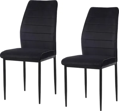 Produktbild von Esszimmerstuhl Madison aus schwarzem Samt, B/H/T 43,5x96x57 cm, Sitzhöhe 49 cm