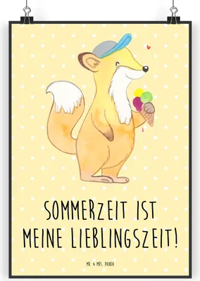 Produktbild von Mr. & Mrs. Panda Bild Sommer Freude DIN A3 - Gelb Pastell - Geschenk, Winter, Sommergefühle, Sommerprodukte, Wandbild, Summer Vibes, Kunstdruck, wanddeko, Plakat, Herbst