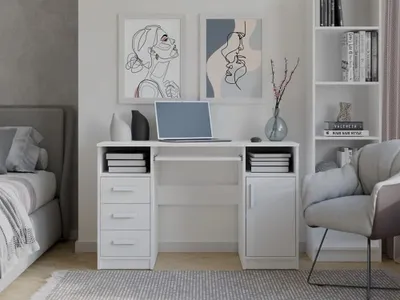 Obrázek produktu pro PC stůl se šuplíky a skříňkou BELLUNO - bílý