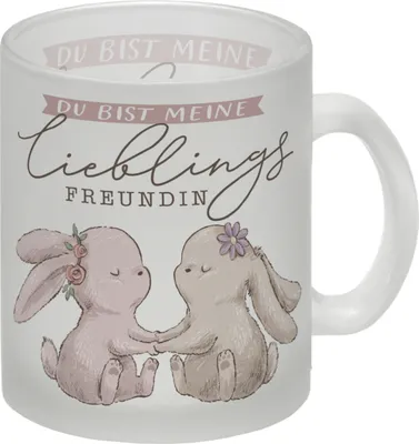 Produktbild von Hasen Glas Tasse mit Spruch Du bist meine Lieblingsfreundin