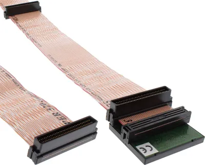 Zdjęcie produktu dla Kabel taśmowy InLine® 29953A SCSI U320, 68-stykowy, 3 odczepy, dla 2 urządzeń, z terminatorem
