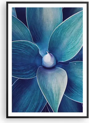 Produktbild von Gerahmtes Poster - Schwarzer Rahmen - Agave Blau Blume - 70x100 cm - Wand Bild - Wanddeko - Wandbilder - Kunstposter - Wandposter - Bilderrahmen - Bilder - Kunstdruck - P2BPA70x100-4972