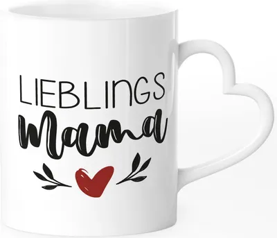 Produktbild von Kaffee-Tasse Lieblingsmama Geschenk für Mama Muttertag Weihnachten Geburtstag SpecialMe® weiß Herz-Tasse