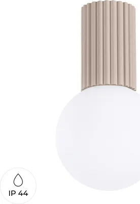 Zdjęcie produktu dla Plafon HALO taupe IP44 1xG9 8W aluminium/szkło 21x12x12cm Sollux Lighting