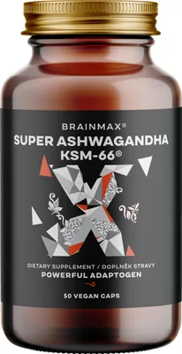 Obrázek produktu pro BrainMax Super Ashwagandha extrakt KSM-66®, 50 rostlinných kapslí