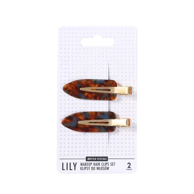 Produktbild von SISTER YOUNG LILY – Haarclips für Make-up und Hautpflege, 2er-Set, Blue Coffee