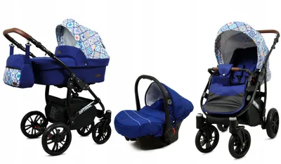 Obrázok produktu pre BabyLux® Optimal | Kočík 3v1 Set | Portueguese Tiles | Kombinovaný kočík | Set kočíkov