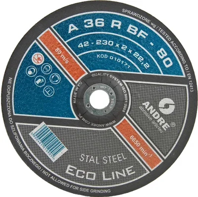 Immagine prodotto di Disco da taglio piatto in acciaio inox 230mmx2mmx22mm 402 30 222