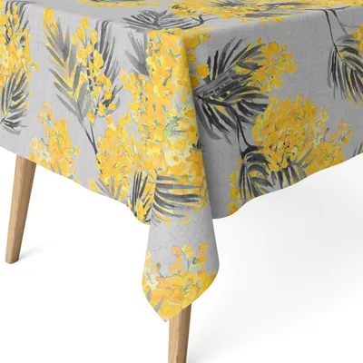 Rechteckige Tischdecke 250x140 cm, grau, wasserdicht, schmutzabweisend