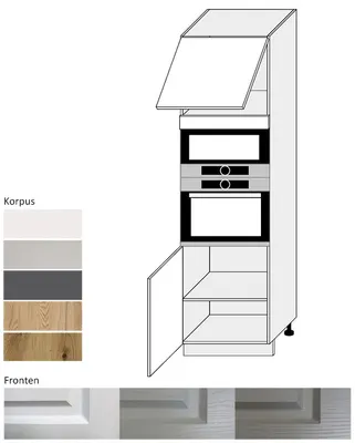 Produktbild von Backofenschrank EB-D14/RU/60/207 mit Klappe 60cm Korpus- & Frontfarbe wählbar